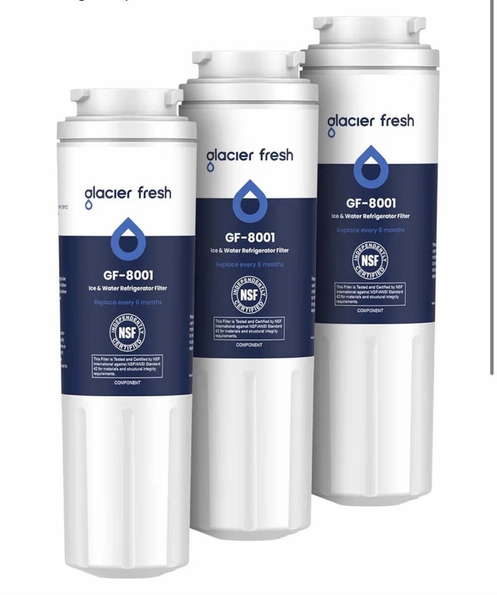 3 Pack Glacier Fresh GF-8001 Water Filters for Whirlpool UKF8001 EDR4RXD1